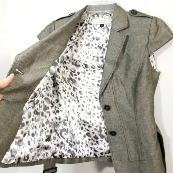 Tahari Arthur Levine linen blend blazer jacket 4 - Picture 6 of 11